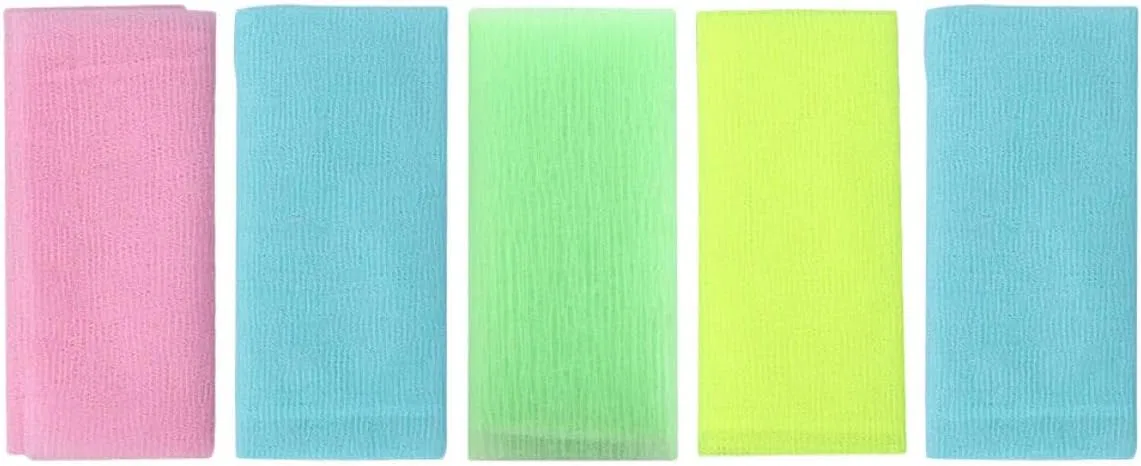Скрабирующие полотенца для тела, CHILDWEET, набор 5 шт, 90x30 см, Nylon