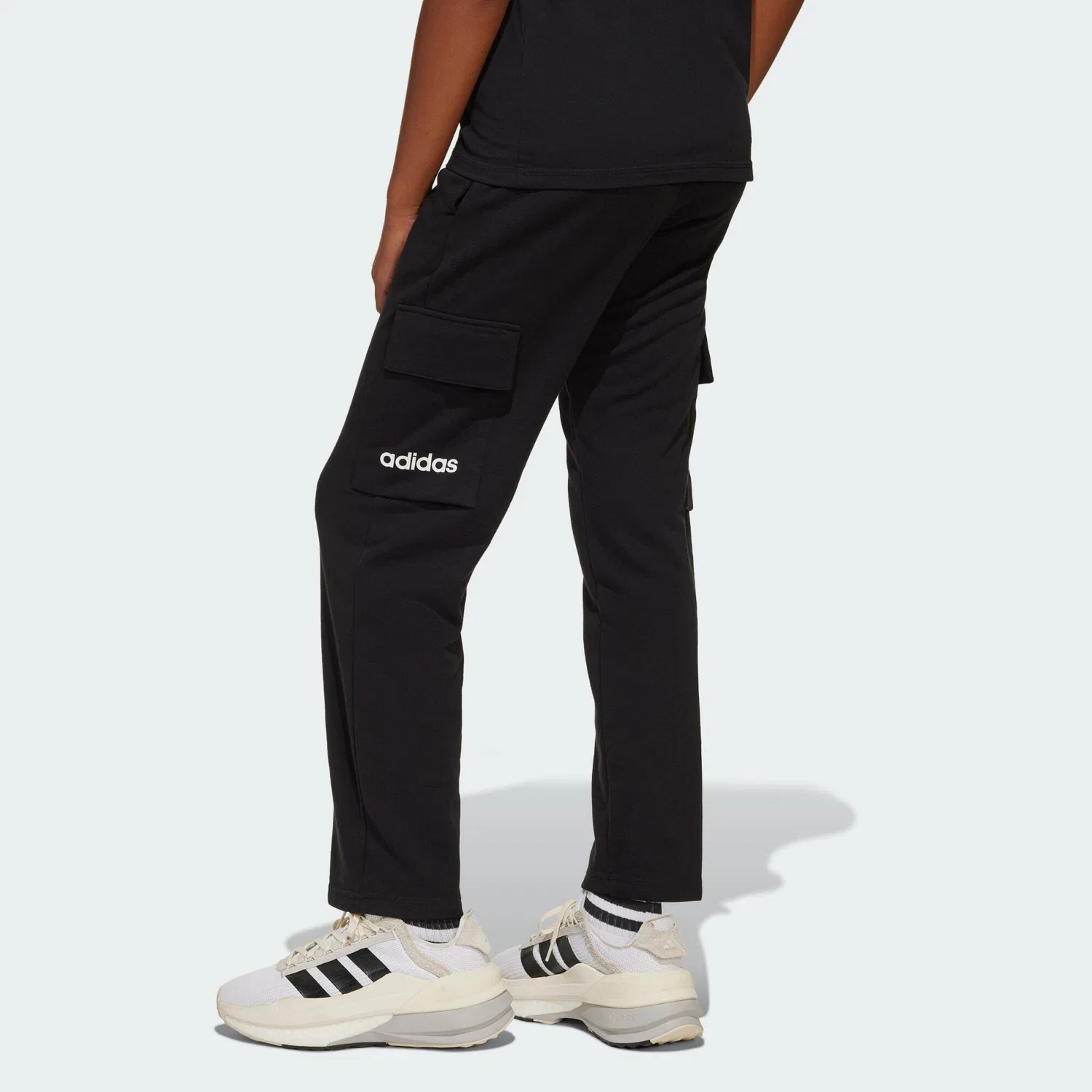 Детские карго-брюки свободного кроя Essentials Adidas, Schwarz Weiss — фото 3