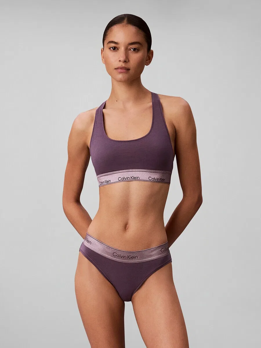 Бюстгальтер-бралетт Calvin Klein фиолетового цвета — фото 4