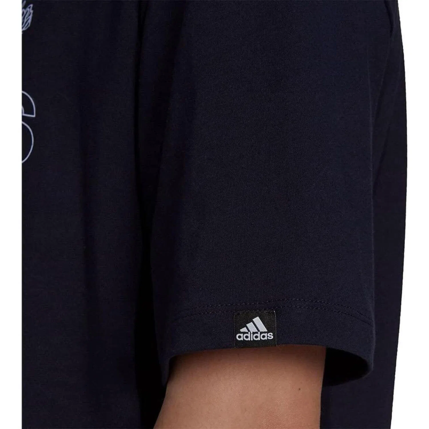 Женская хлопковая футболка Soft Floral Adidas, Dunkelblau — фото 4