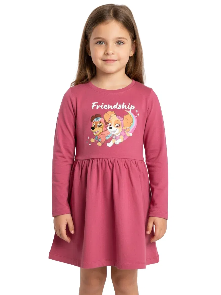 Платье с длинным рукавом с принтом Friendship Skye & Liberty Paw Patrol, розовый