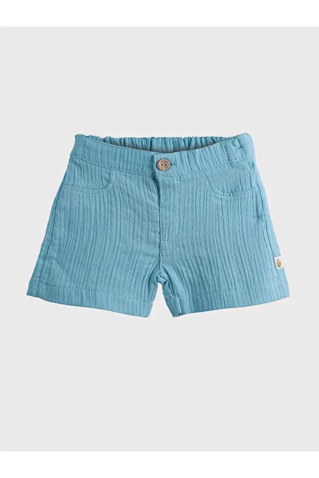 Детские шорты для мальчиков в полоску Milk & Muffin, Light Blue — фото 3