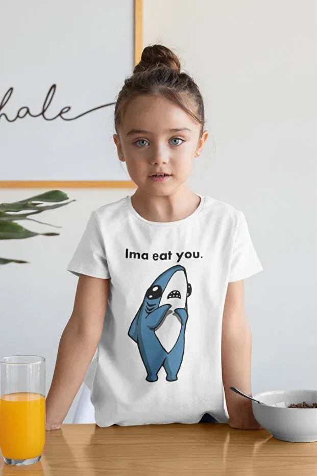 Детская футболка оверсайз с принтом Eat You Printed Lorvex, White — фото 2