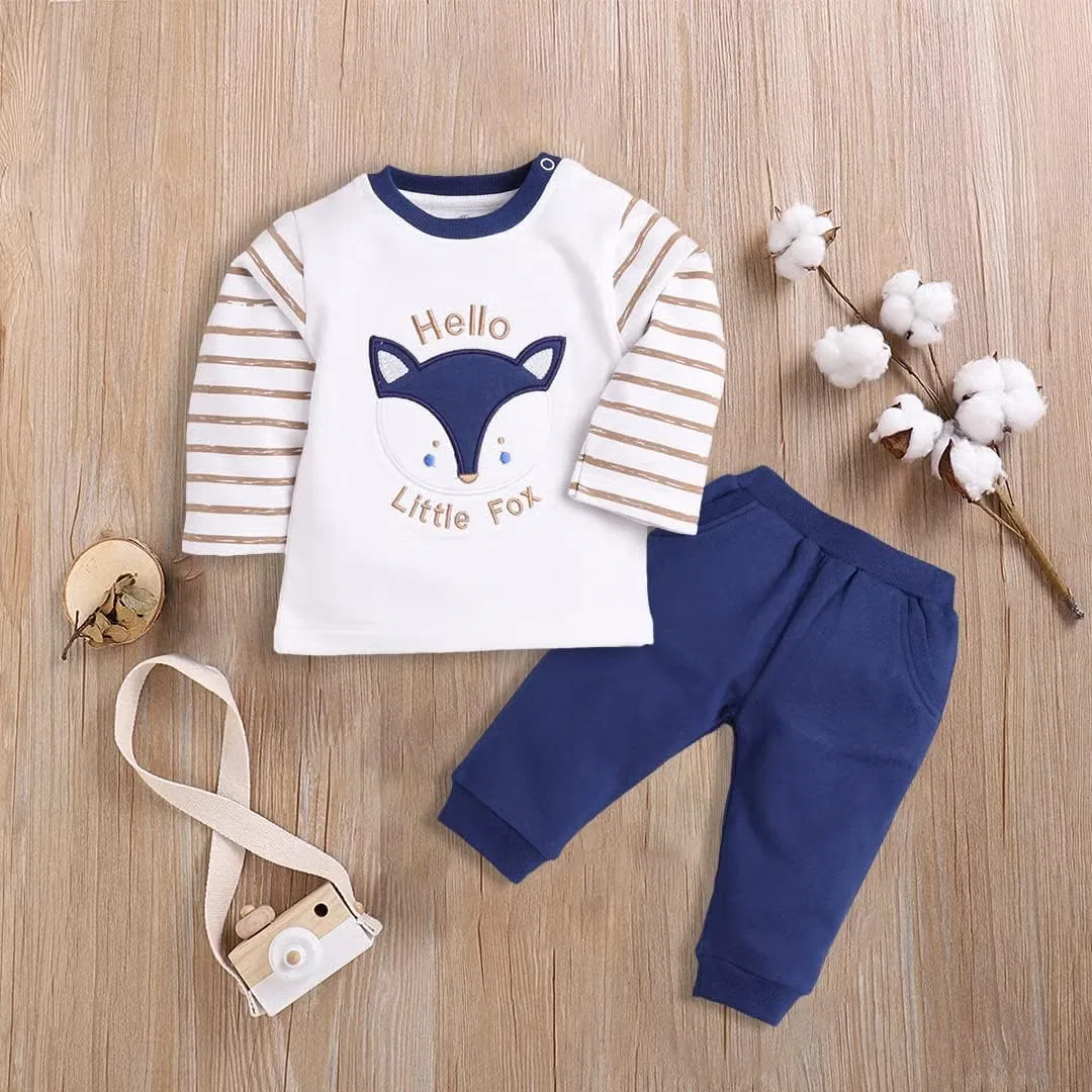 Комплект из футера с длинным рукавом Regular Fit Cotton Track Set Baby Go, темно-синий — фото 3