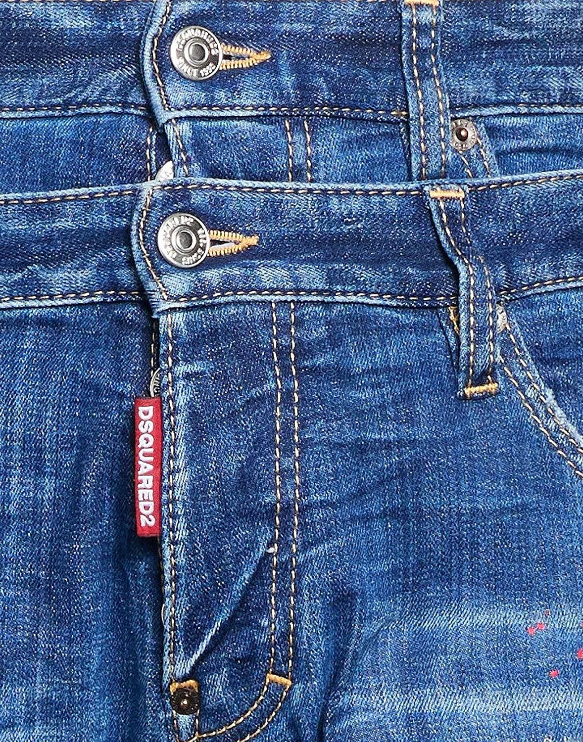 Мужские джинсы прямого кроя с выцветанием Dsquared2, синий — фото 4
