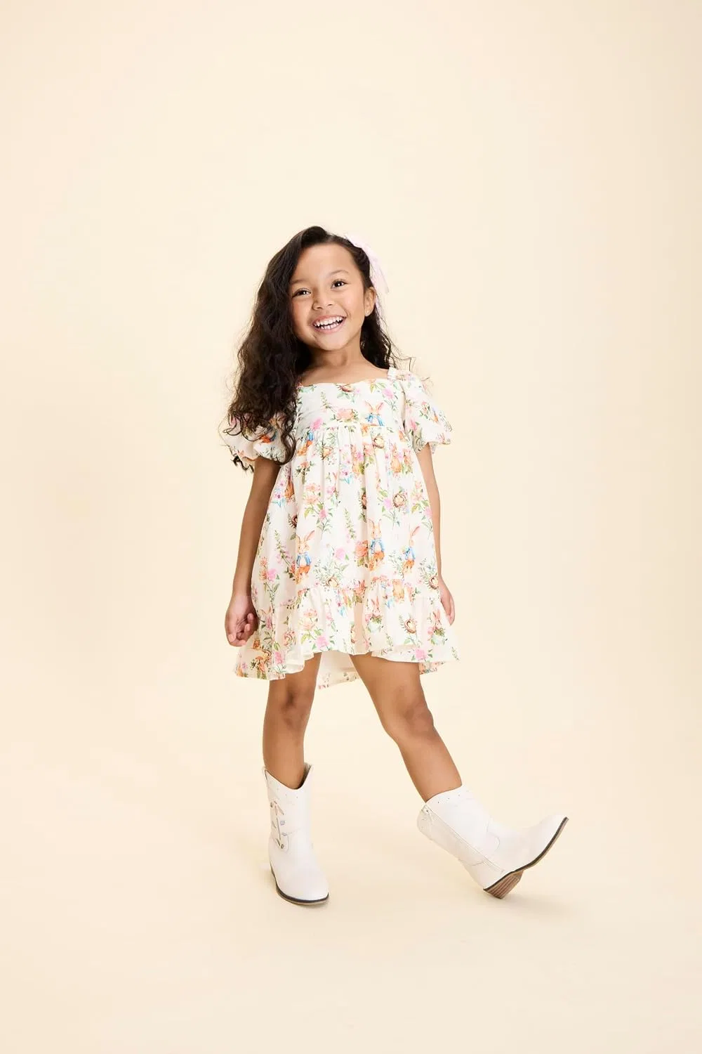 Детские сапоги для девочек с принтом Cowgirl Boots Western Gymboree, Off-White — фото 2