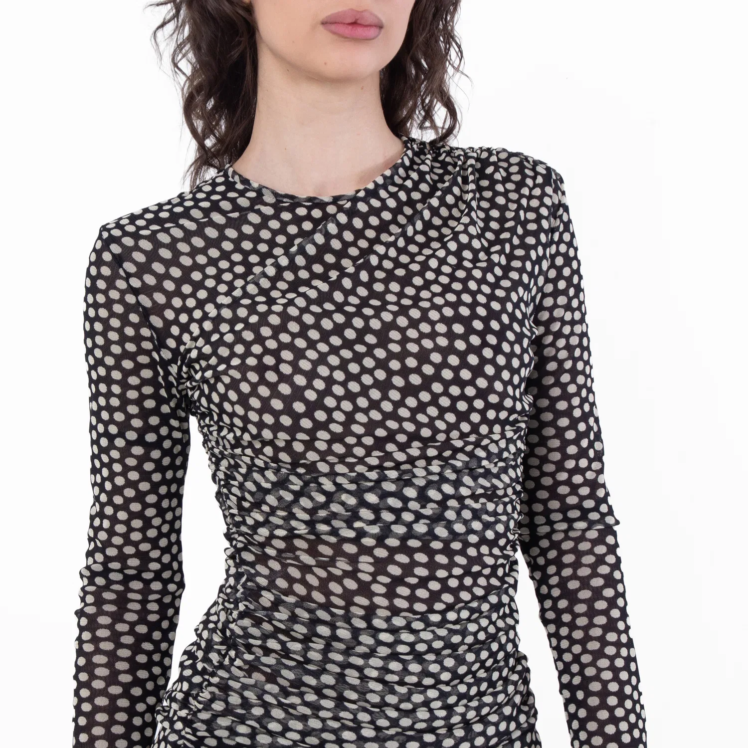 Платье женское с длинным рукавом, модель 781869 Y4I18 1095 Saint Laurent, Black — фото 2