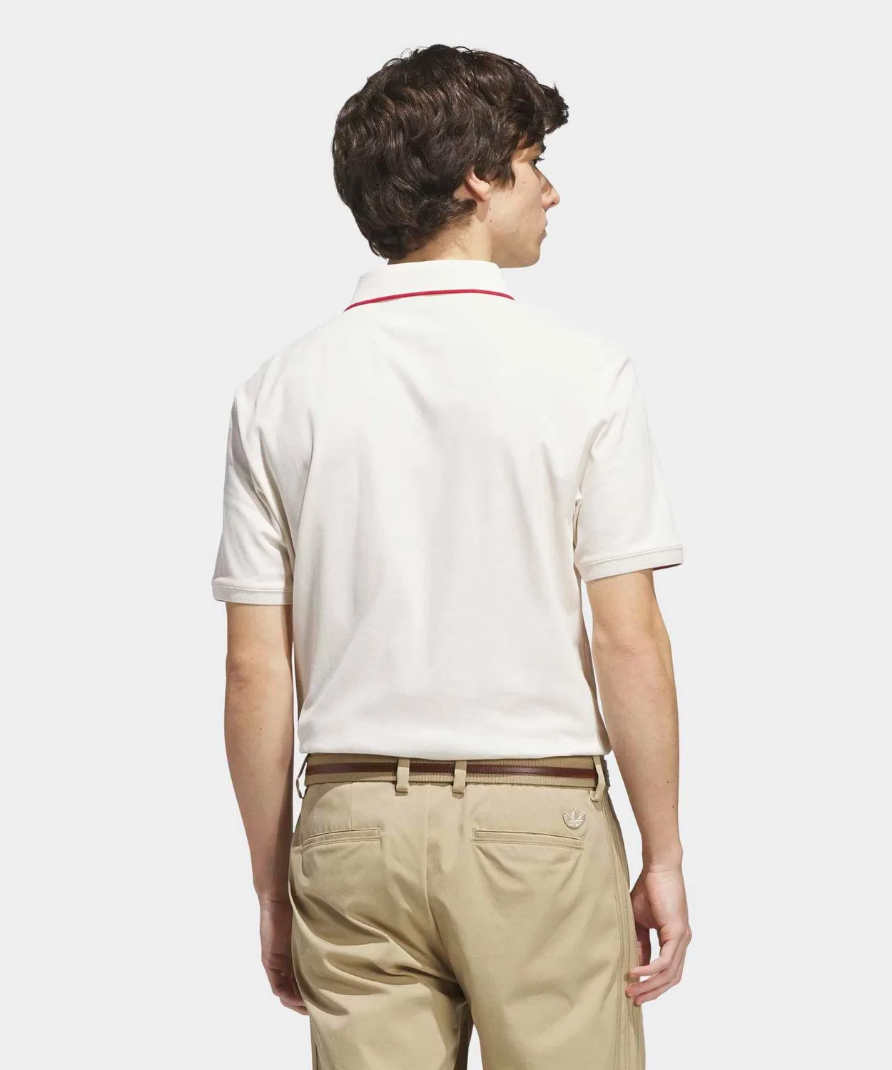 Мужская хлопковая футболка-поло с коротким рукавом Adidas Original Golf Twist Knit, White — фото 2