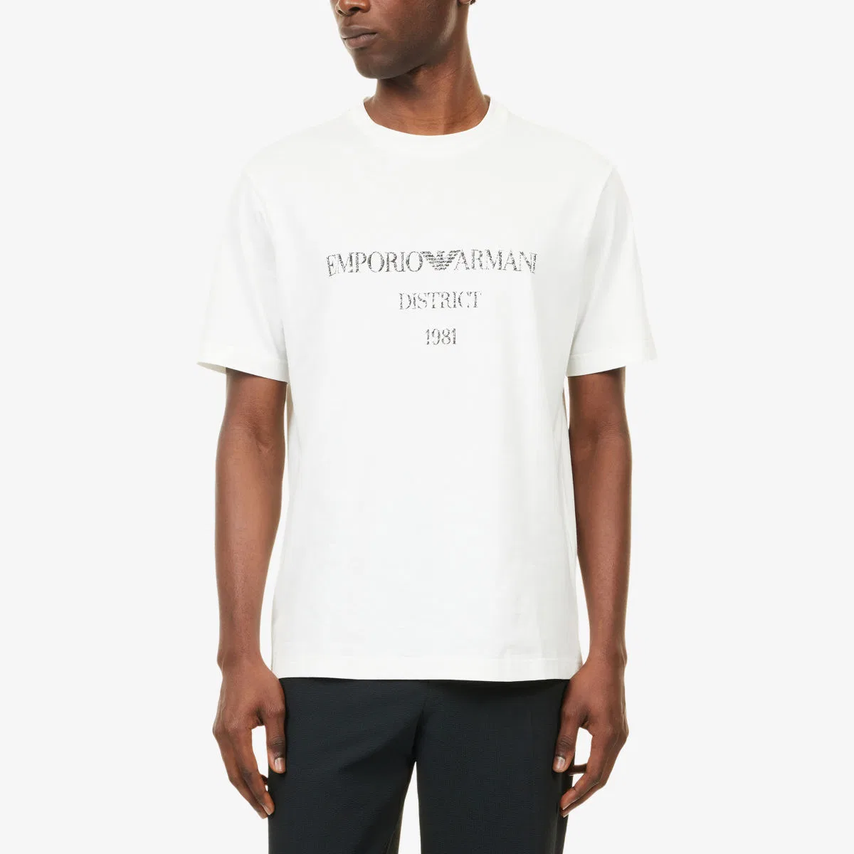 Хлопковая футболка Milano с текстовым принтом Emporio Armani, белый — фото 3
