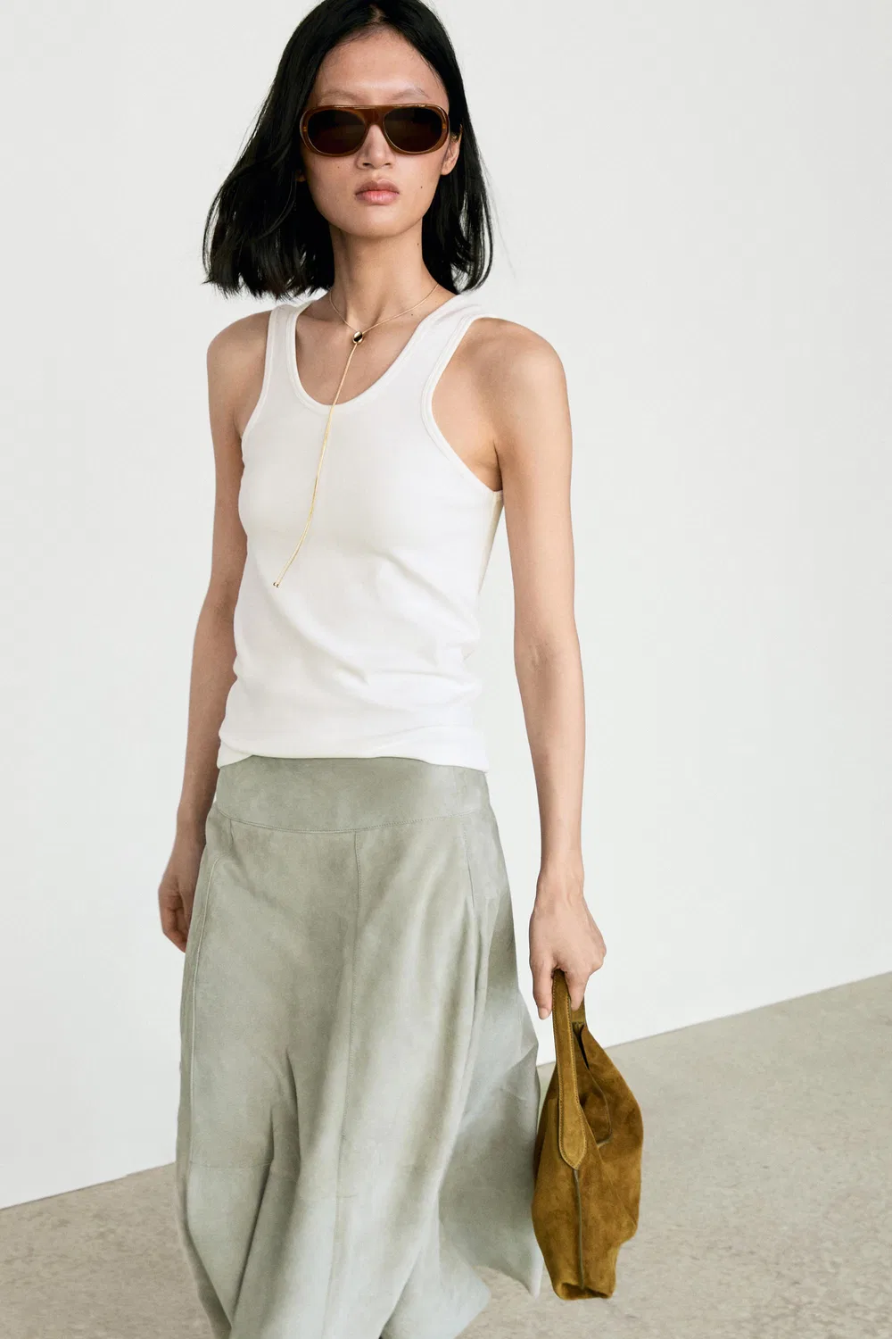Футболка с круглым вырезом Massimo Dutti, из смесовой хлопковой ткани, белый — фото 2