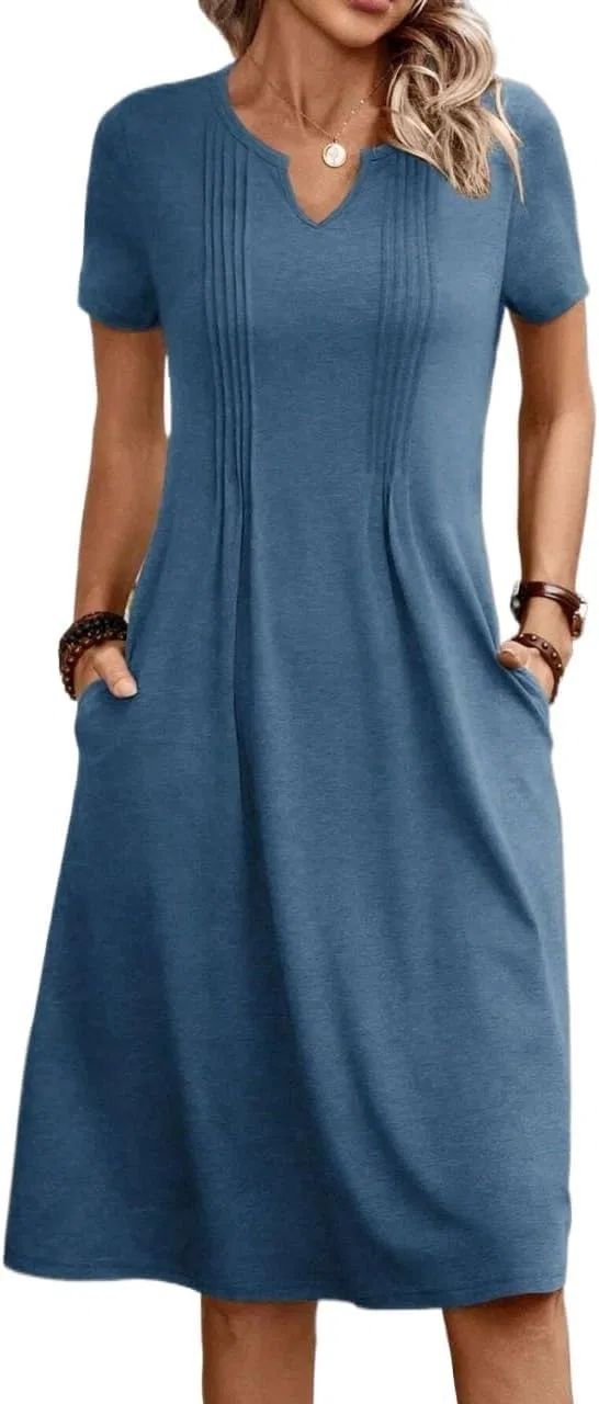 Женское повседневное платье с карманом Tee, Blue