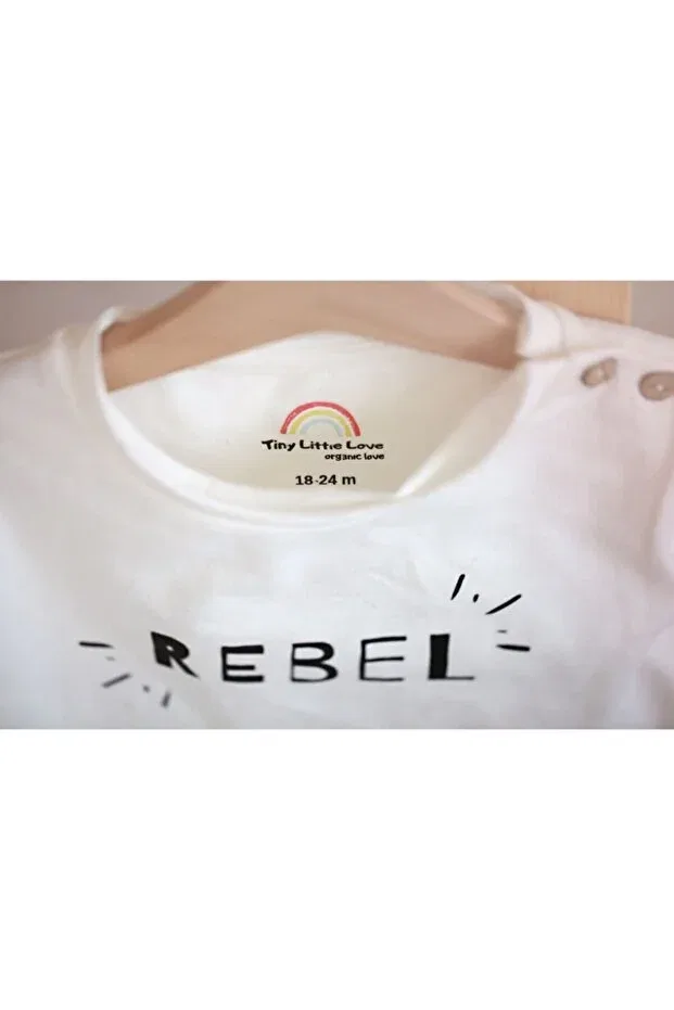 Детская футболка для девочек с принтом Rebel Tiny Little Love, White — фото 4