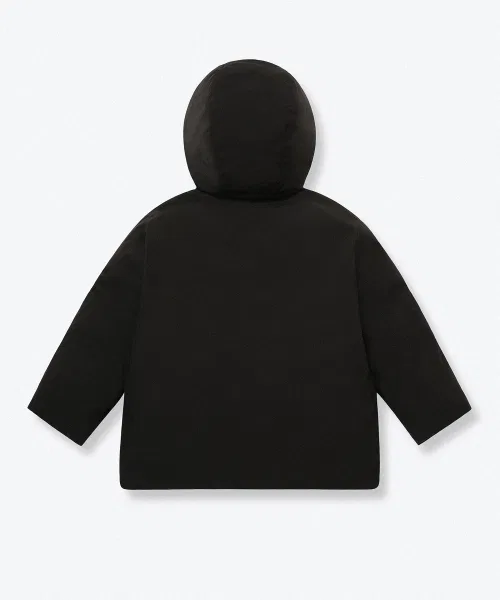 Детский пуховик с капюшоном, короткий, модель Daily Puffer MUSINSA STANDARD KIDS, Black — фото 4