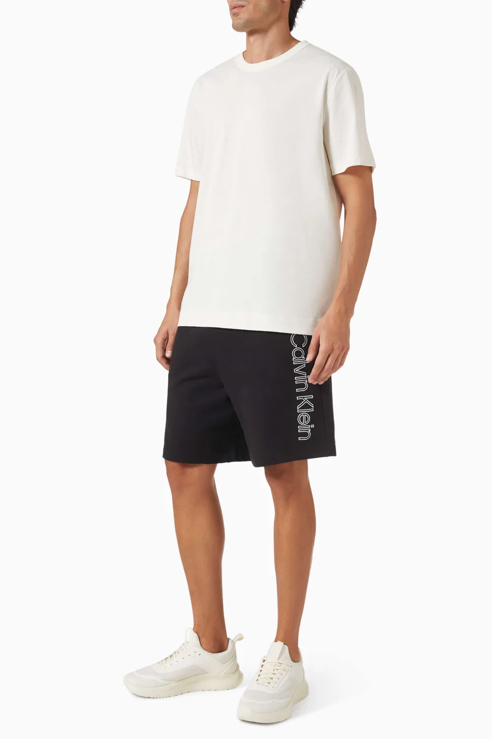 Футболка с коротким рукавом из льняной смеси Calvin Klein, белый — фото 2