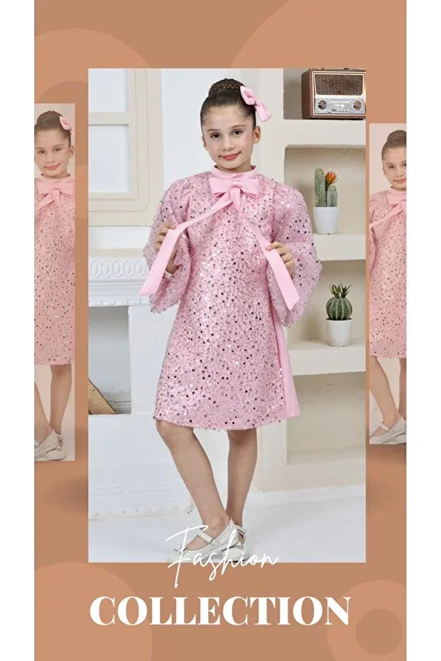 Детское платье для девочек с принтом Pulpayet Miss Mery, Pink
