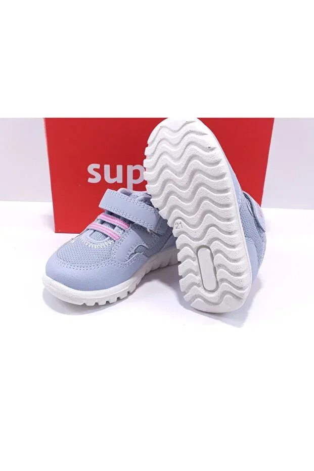 Детские спортивные кроссовки для девочек из текстиля Superfit, Gray — фото 4