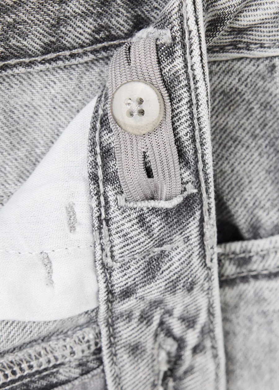 Детские джинсы MANGO KIDS Barrel Jeans серого цвета — фото 3