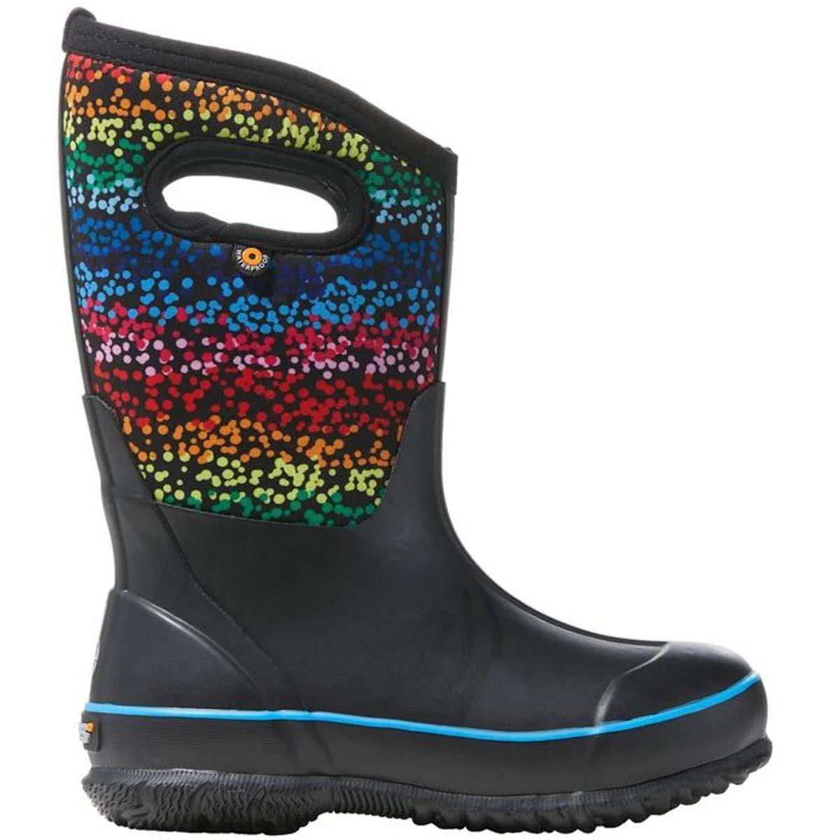 Детские зимние сапоги с принтом Classic II Design A Boot Rainbow Dots Bogs, Black Multi