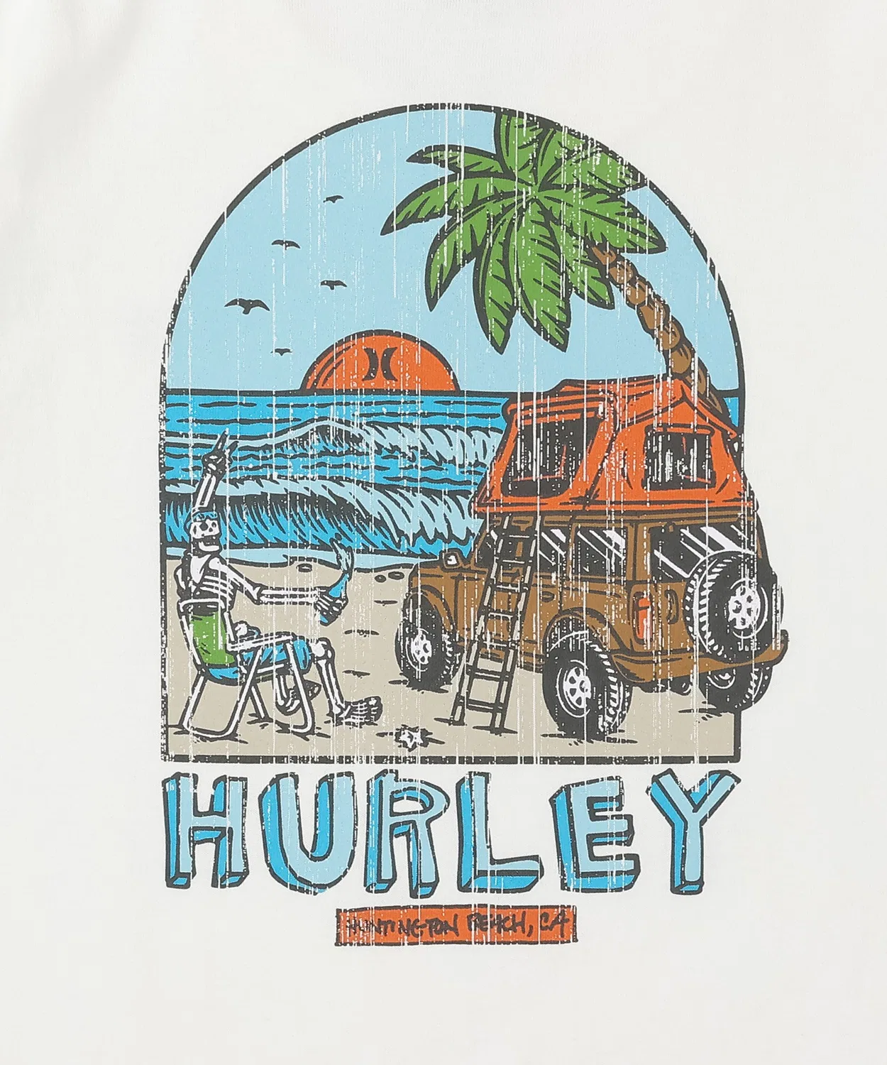 Детская футболка с принтом Oversize Hurley, Light Blue — фото 4