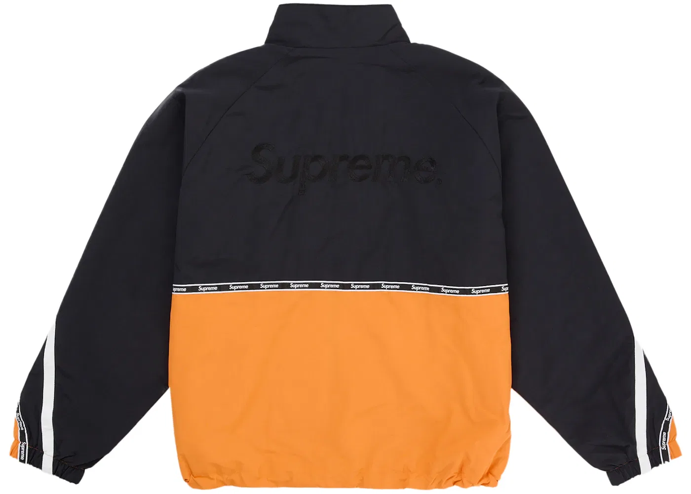 Мужская куртка с принтом Supreme Logo Taping Track Jacket, Orange — фото 3