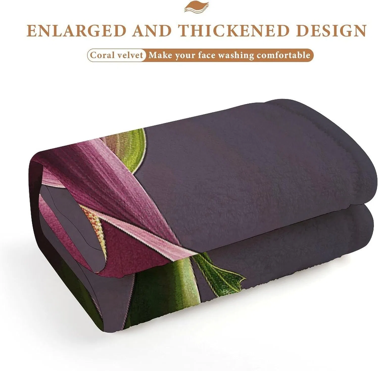 Полотенца для лица из кораллового флиса, Purple Calla Lily, KLSVTMEA, 1 шт, 72.9x35.1 см — фото 4