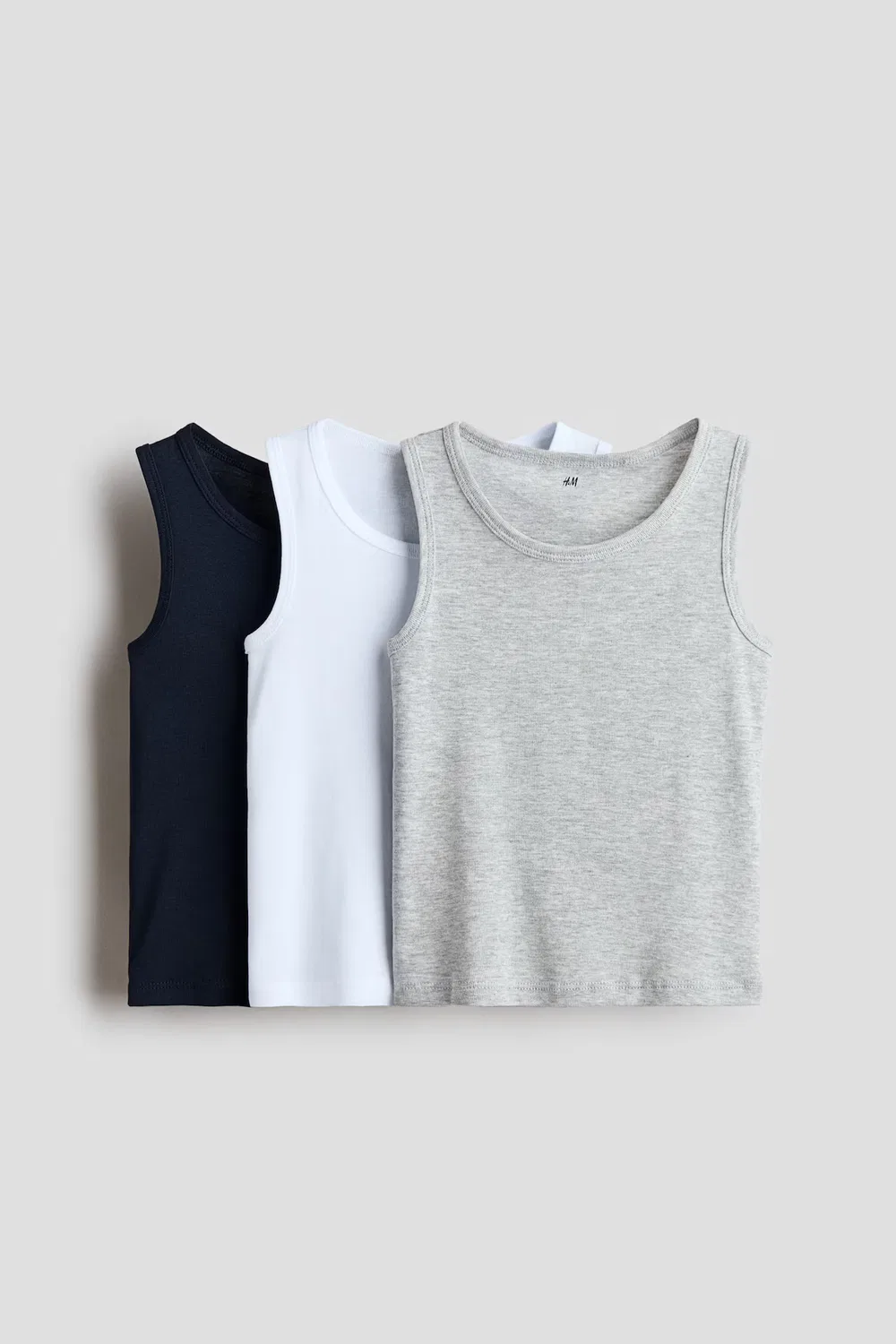 Комплект из 3 хлопковых маек H&M, Marineblau/Weiß