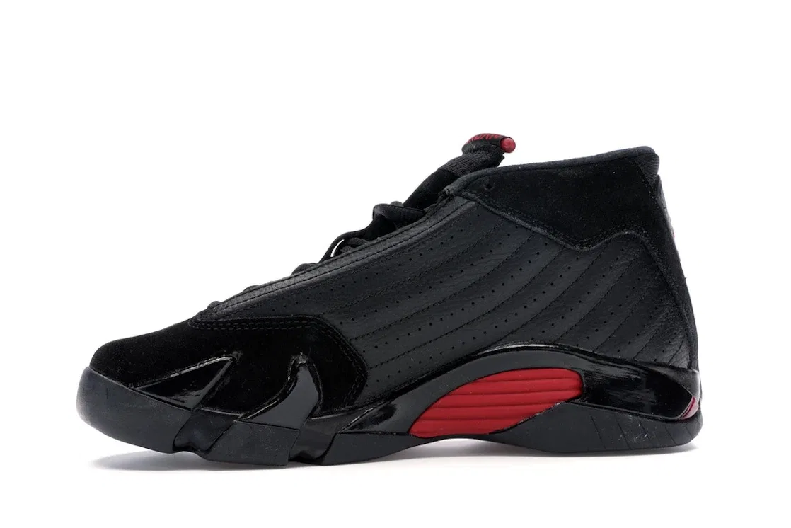Детские кроссовки Lifestyle с кожаным верхом Jordan 14 Retro Jordan, Black/Varsity Red-Black — фото 3