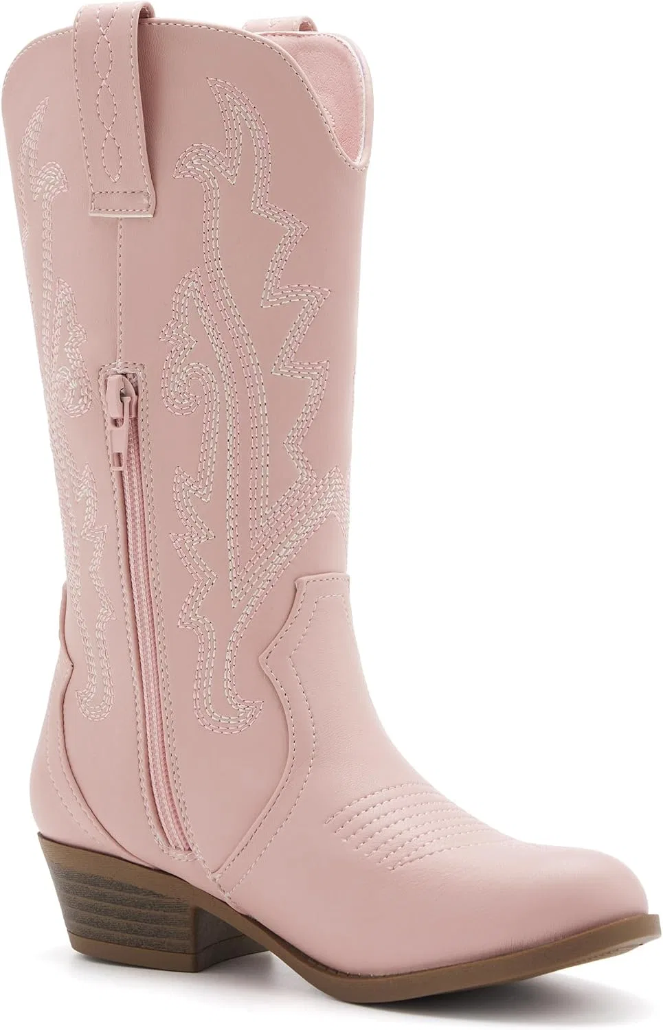 Детские сапоги для девочек с вышивкой Cowgirl vodvob, Pink — фото 3