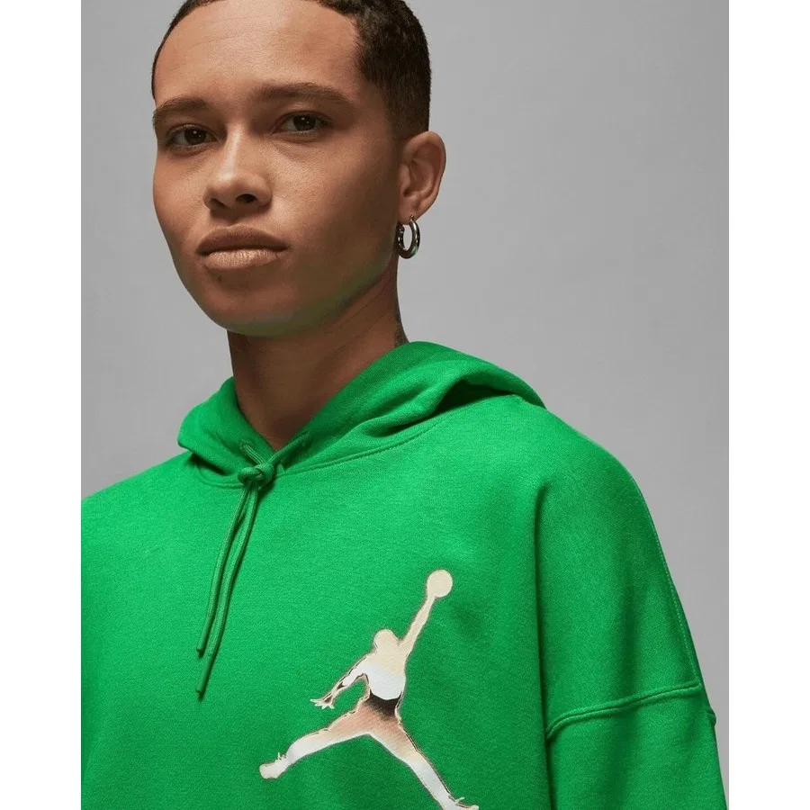 Женский свитшот с капюшоном Jordan W Brkln Ft Gfx Po Nike, Зеленый — фото 4