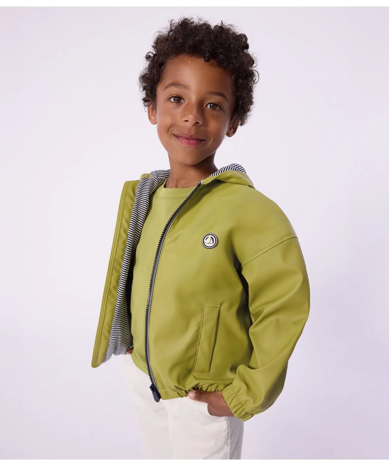 Детская куртка-анорак с принтом PETIT BATEAU, Green