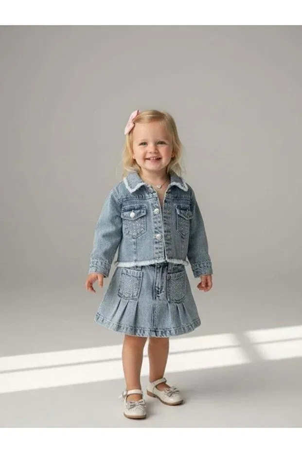 Детская юбка для девочек с принтом Zekids, Blue — фото 4