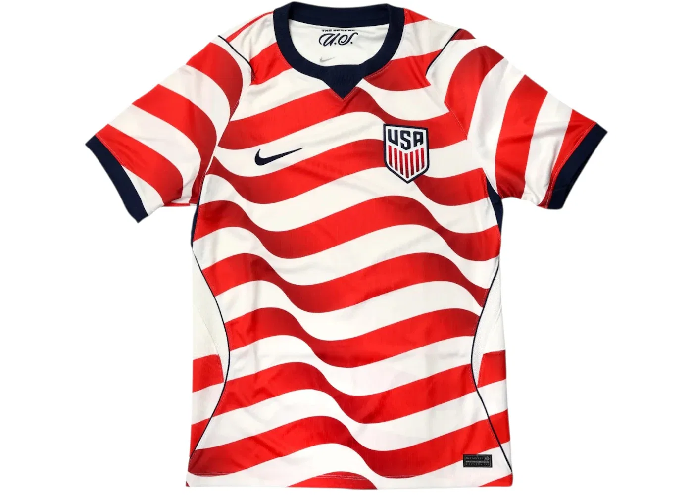 Мужская футбольная футболка с длинным рукавом Nike USMNT 2026 Dri-Fit Stadium Home Replica Jersey, Sail/Midnight Navy