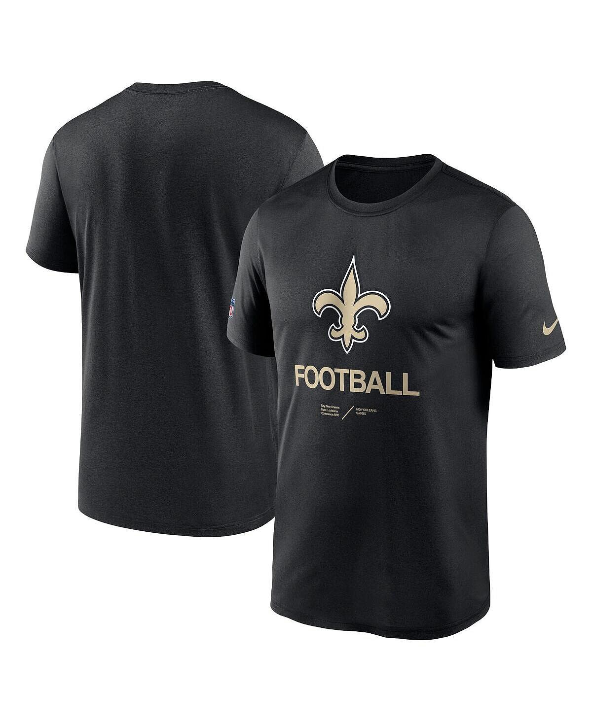 

Мужская черная футболка new orleans saints infographic performance Nike, черный
