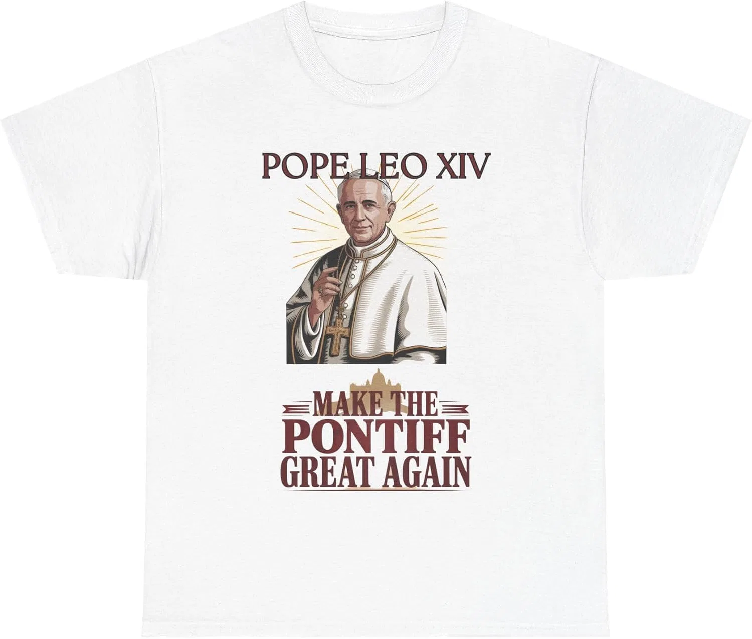 Женская футболка с принтом Pope Leo XIV, White — фото 2