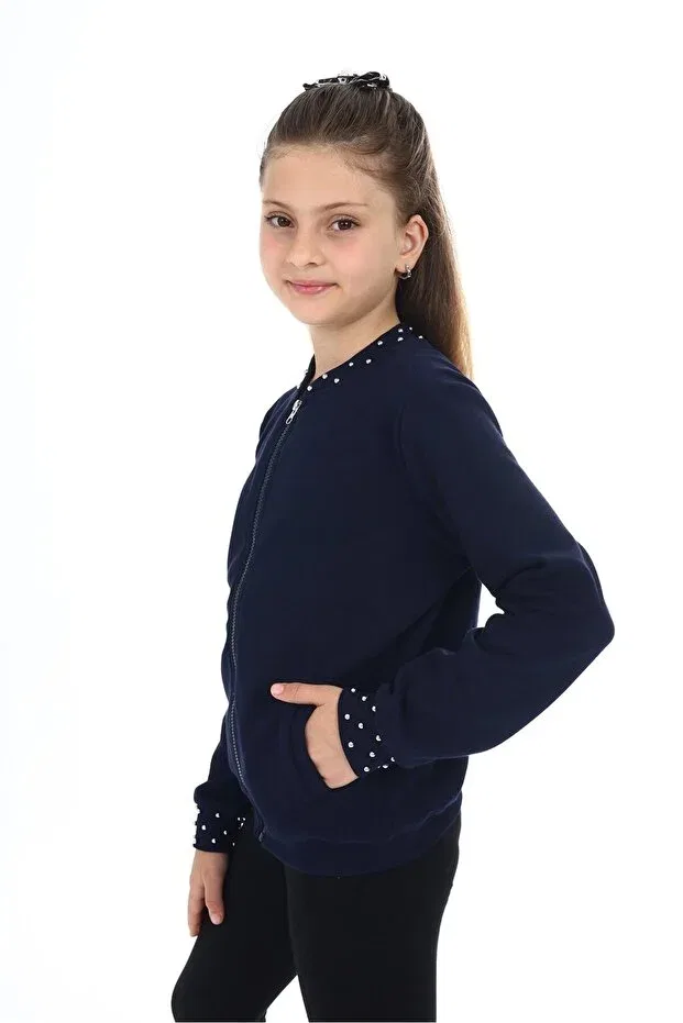 Детское платье-кардиган для девочек с длинным рукавом Toontoy, Navy Blue — фото 3