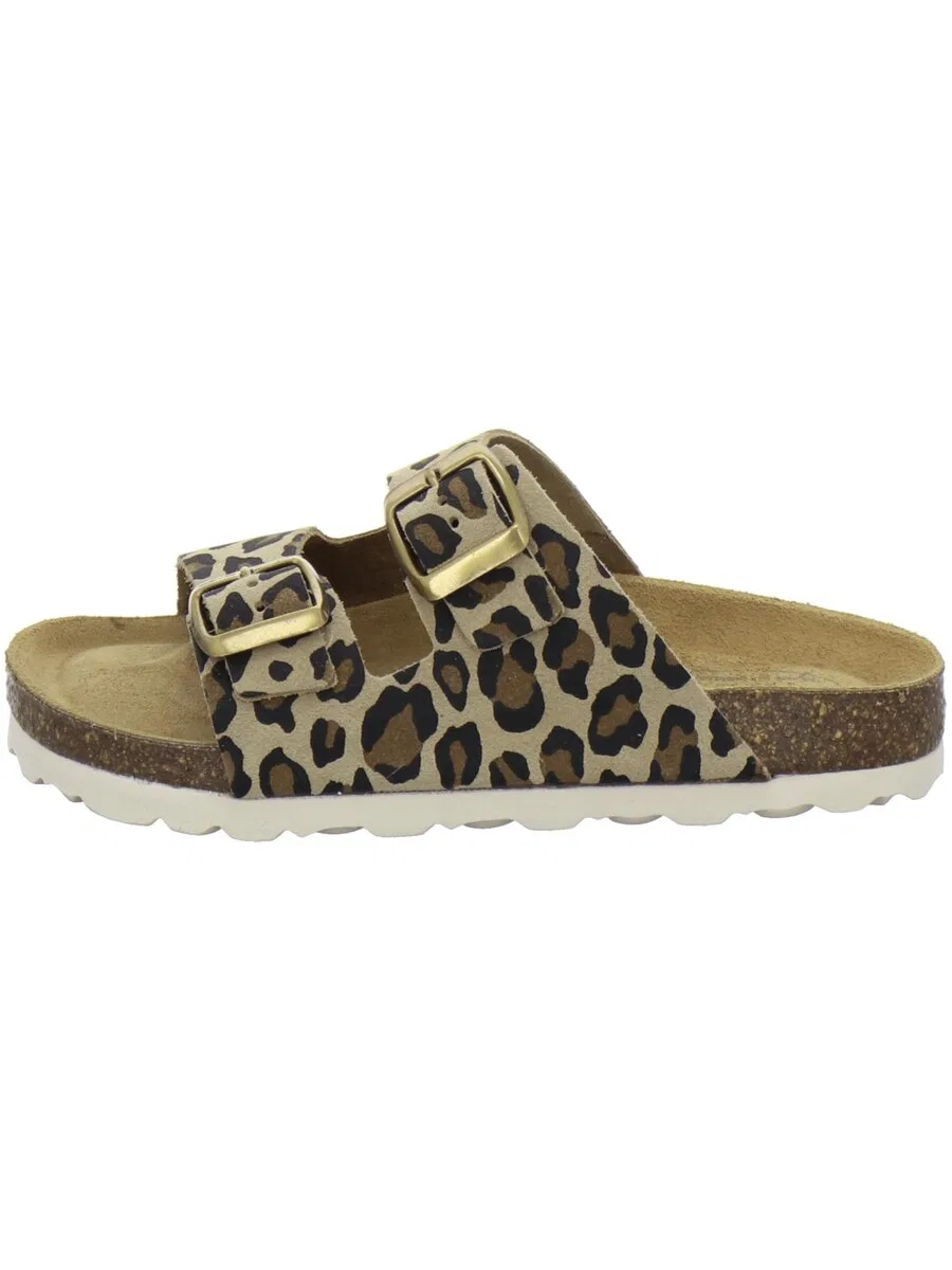 Сандалии AFS-Schuhe 'Madchen Pantoletten Zweischnaller leo-beige' бежевого цвета — фото 2