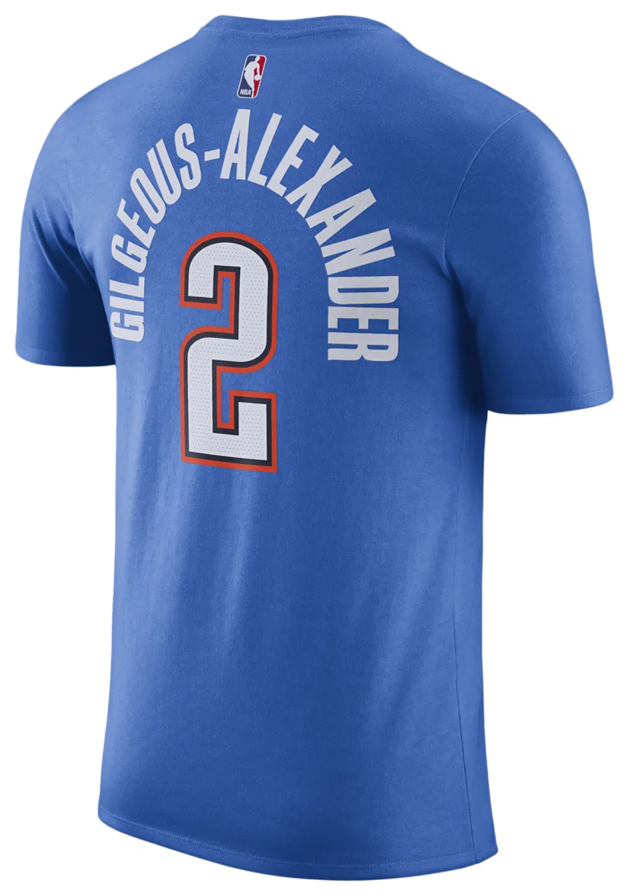 Футболка мужская Thunder Name & Number Nike, цвет Signal Blue — фото 2