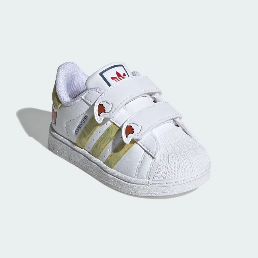Детские кроссовки с LED-подсветкой Disney Superstar II Comfort Closure adidas, Бело-зеленый — фото 2