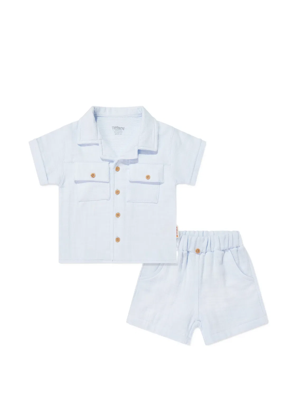 Комплект из рубашки и шортов на пуговицах Tiffany Kids, синий
