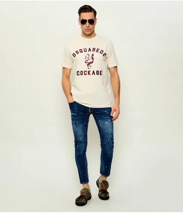 Мужская футболка с круглым вырезом Dsquared2, бежевый — фото 2