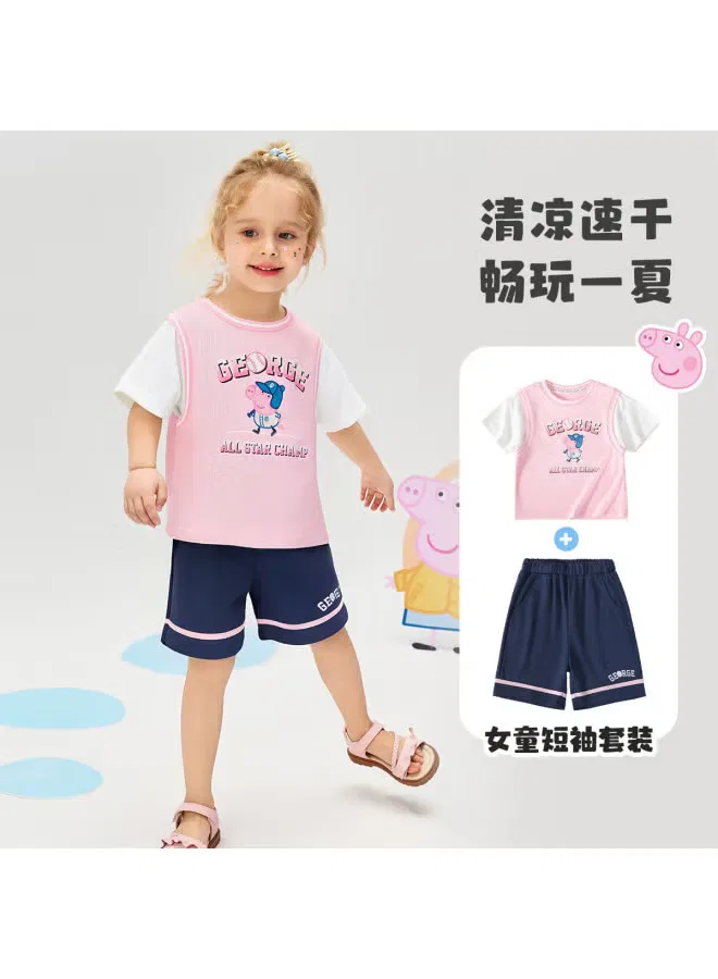 Комплект спортивный с коротким рукавом Peppa Pig, розовый — фото 2