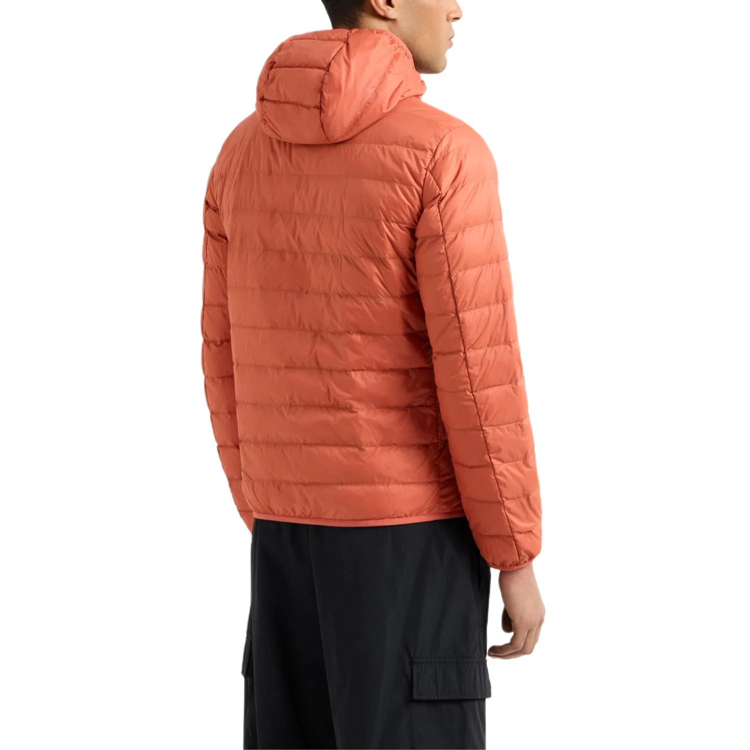 Мужское стеганое худи-куртка с капюшоном Orange EMPORIO ARMANI, Orange — фото 4