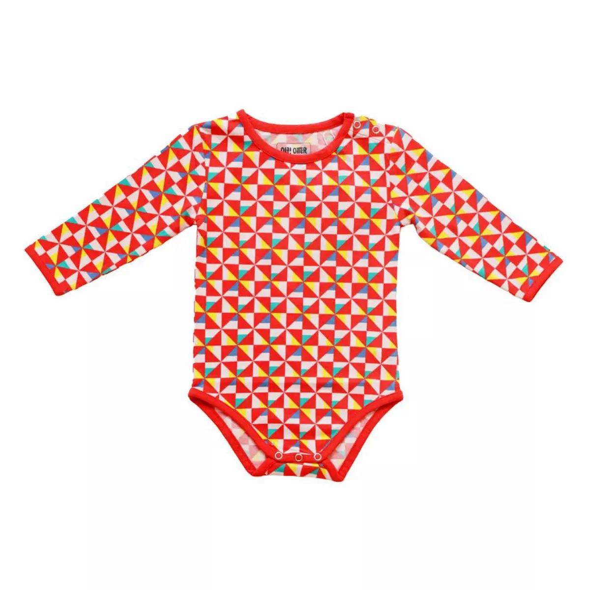 Детский боди с длинным рукавом Pinwheel Paradise Ola! Otter, Red
