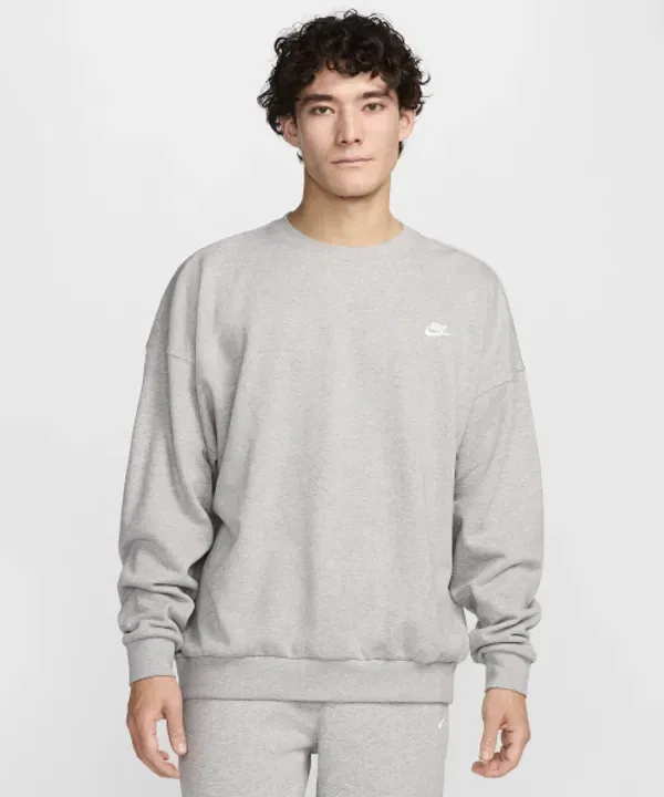 Свитшот оверсайз из флиса Club Fleece, Nike, темно-серый