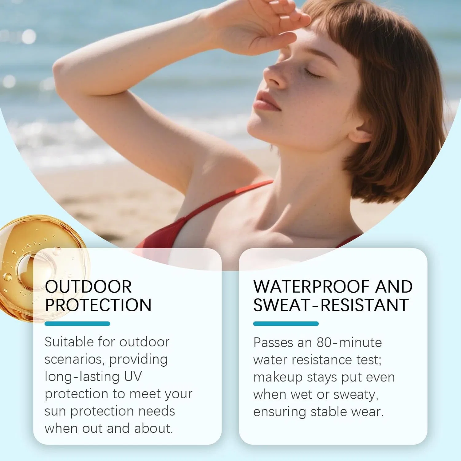 Солнцезащитный крем для лица SPF 50, минеральный, 80 г, Небесно-голубой Generisch — фото 2