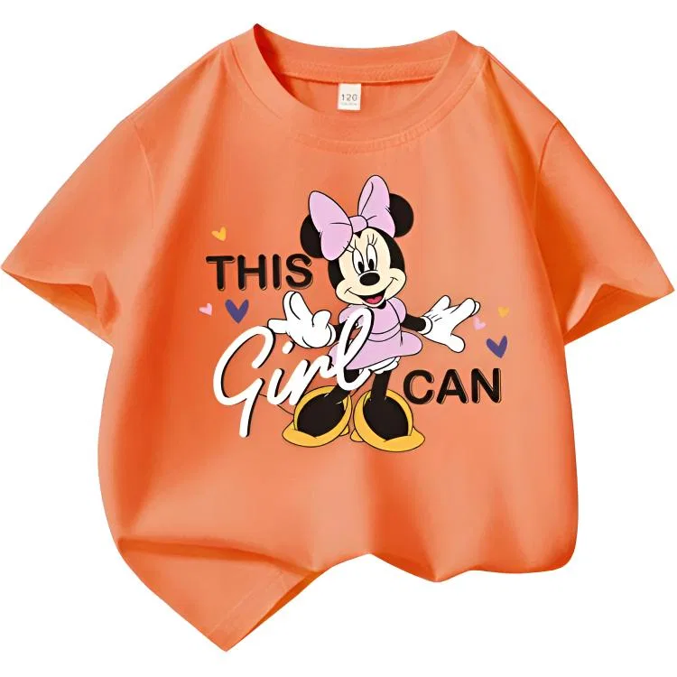 Футболка детская с принтом Minnie Disney оранжевая