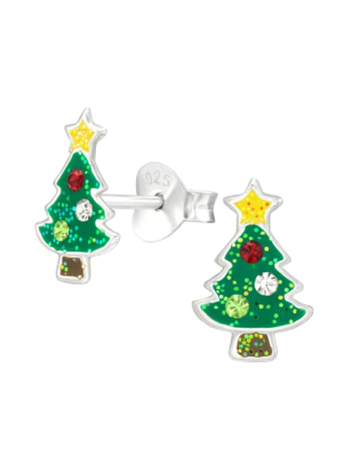 

Alexander York Серьги-гвоздики в виде рождественской елки из серебра 925 пробы, комплект из 2 штук