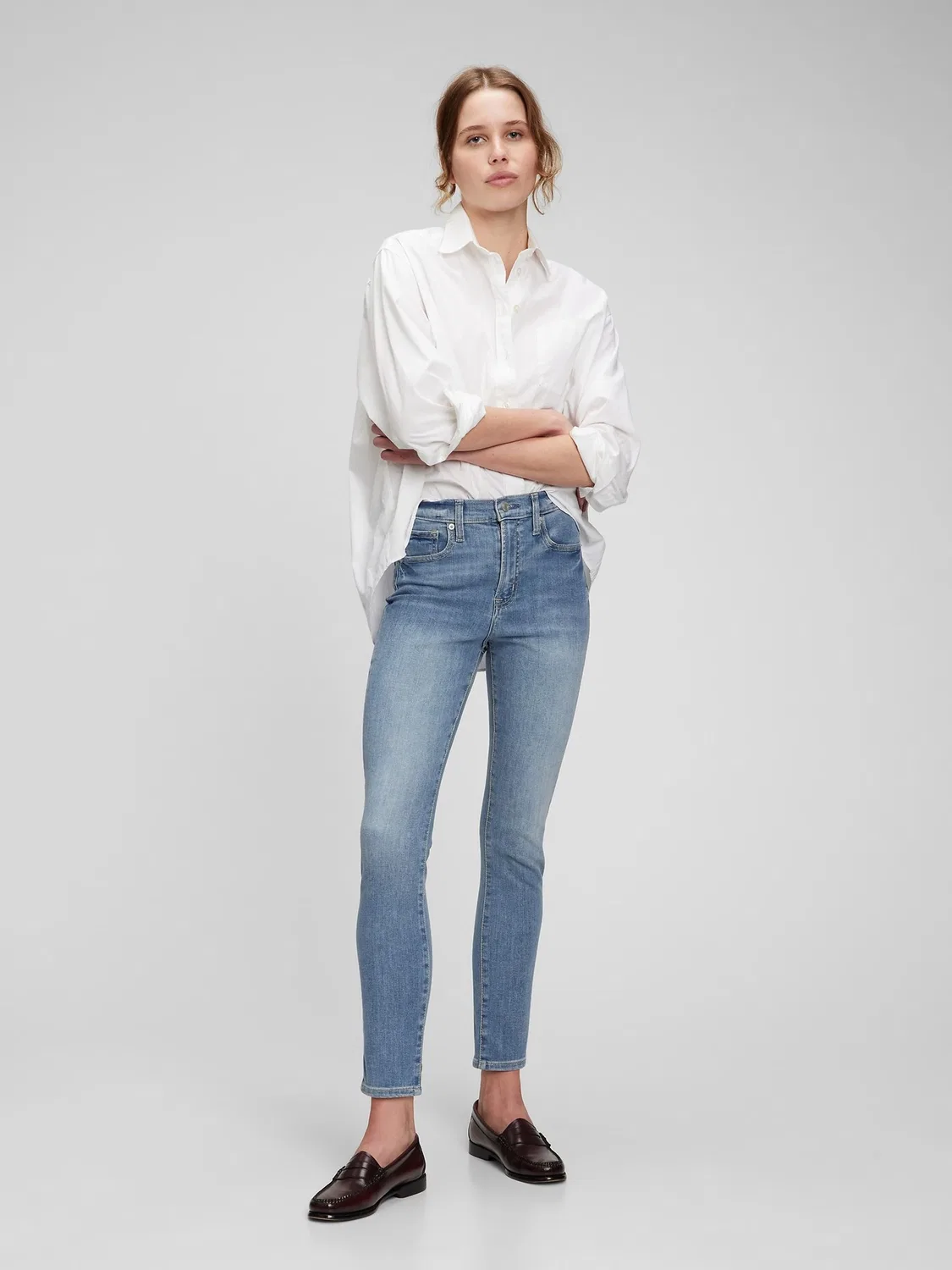 Джинсы скинни True Skinny Gap, светло-индиго — фото 3
