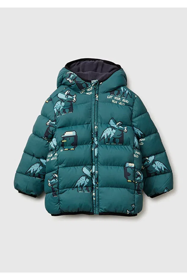 Детское пальто для мальчиков с принтом United Colors Of Benetton, Dark Green