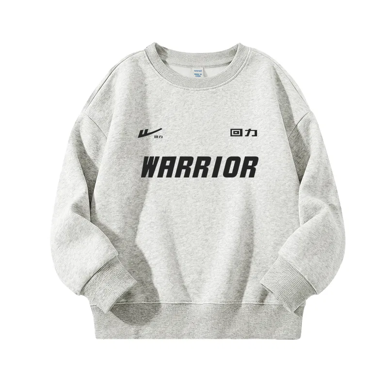 Детский свитшот с круглым вырезом Gray/H Black Label WARRIOR — фото 4